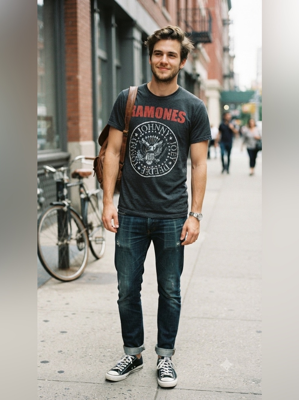 Vintage Ramones Band Tee Gray M | Bravado Graphic Rock Punk T-Shirt